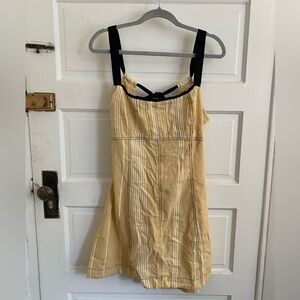 Free People Yellow Striped Sleeveless Dress Size Large